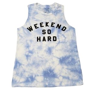 Fifth Sun Tie Dye Weekend So Hard Sleeveless Shirt Women's Size XS NWOT